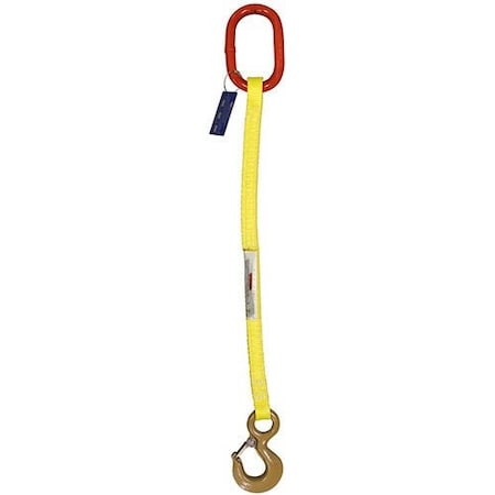 Sngl Leg Nylon Slng, Two Ply, 1 In Web Width, 18ft L, Oblong Link To Hook, 3,000lb